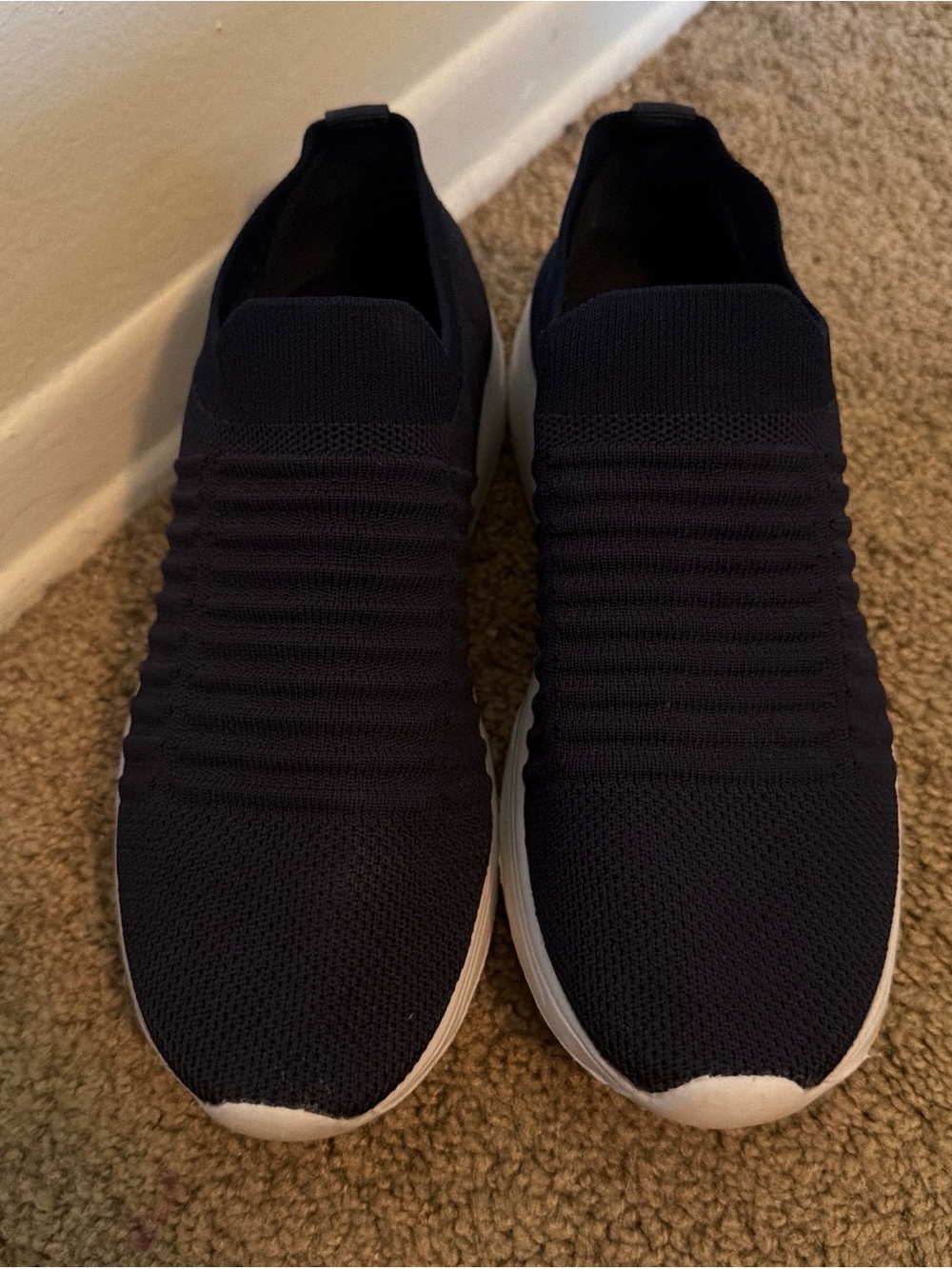 Henry Ferrera Women's Knit Slip-On Sneakers - Navy/White